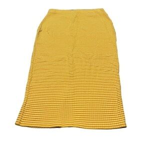 Urban Outfitters Mustard Yellow Striped Knit Midi Skirt